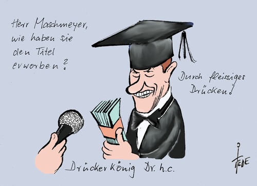 Cartoon: Drückerkönig Maschmeyer (medium) by tiede tagged carsten,maschmeyer,awd,ehrendoktor,gerhard,schröder,christian,wulff,carsten,maschmeyer,awd,ehrendoktor,gerhard,schröder,christian,wulff