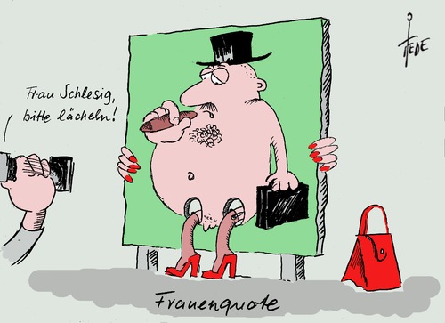 Cartoon: Frauenquote (medium) by tiede tagged tiedemann,karikatur,cartoon,aufsichtsrat,unternehmen,frauenquote,spd,manuela,schlesig,schlesig,manuela,spd,frauenquote,unternehmen,aufsichtsrat,cartoon,karikatur,tiedemann