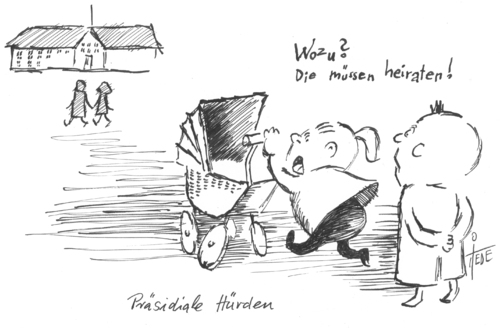 Cartoon: Gauck Präsidentschaft (medium) by tiede tagged gauck,nominierung,firstlady,heirat,familienstand,tiede,tiedemann,gauck,nominierung