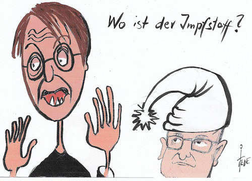 Cartoon: Impfstoff (medium) by tiede tagged lauterbach,gesundheitsminister,spd,tiede,cartoon,karikatur,lauterbach,gesundheitsminister,spd,tiede,cartoon,karikatur