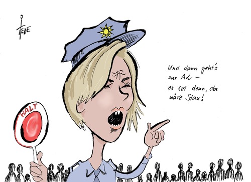 Cartoon: Julia Klöckner plant (medium) by tiede tagged julia,klöckner,flüchtlinge,merkel,seehofer,tageskontingente,cartoon,karikatur,tiede,julia,klöckner,flüchtlinge,merkel,seehofer,tageskontingente,cartoon,karikatur,tiede