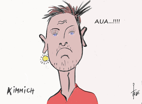 Cartoon: Kimmich ...Aua! (medium) by tiede tagged kimmich,bayern,münchen,lungenprobleme,frisch,geimpft,corona,tiede,cartoon,kimmich,bayern,münchen,lungenprobleme,frisch,geimpft,corona,tiede,cartoon