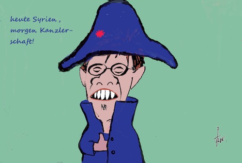 Cartoon: Kramp Karrenbauer (medium) by tiede tagged akk,kanzlerin,syrien,kramp,karrenbauer,maas,napoleon,tiede,cartoon,karikatur,akk,kanzlerin,syrien,kramp,karrenbauer,maas,tiede,cartoon,karikatur