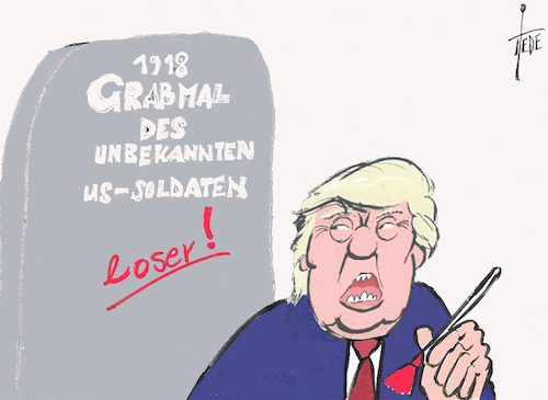Cartoon: Loser (medium) by tiede tagged loser,us,soldaten,trump,weltkrieg,1918,tiede,cartoon,karikatur,looser,us,soldaten,trump,weltkrieg,1918,tiede,cartoon,karikatur