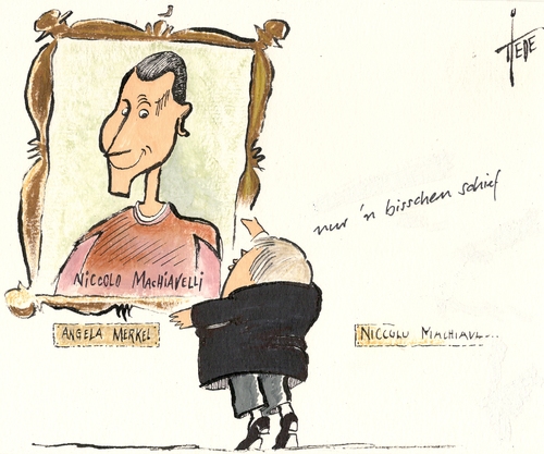 Cartoon: Schiefes Bild (medium) by tiede tagged cartoon,karikatur,tiedemann,joachim,tiede,machiavellismus,staatspolitik,philosoph,machtpolitik,machiavelli,niccolo,merkel,angela,angela,merkel,nicollo,machiavelli,machtpolitik,philosoph,staatspolitik,machiavellismus,tiede,joachim,tiedemann,karikatur,cartoon