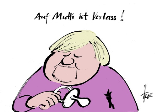 Cartoon: Merkel tritt an (medium) by tiede tagged karikatur,cartoon,tiedemann,tiede,kanzlerkandidatur,merkel,merkel,kanzlerkandidatur,tiede,tiedemann,cartoon,karikatur