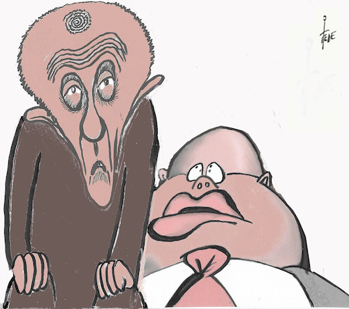 Cartoon: ohne Worte (medium) by tiede tagged merz,altmaier,wirtschaftsminister,tiede,cartoon,karikatur