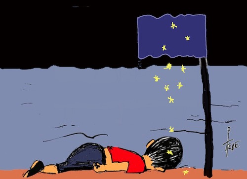 Cartoon: Rackete - Salvini (medium) by tiede tagged rackete,salvini,alan,kurdi,lampedusa,eu,seenotrettung,tiede,cartoon,karikatur,rackete,salvini,alan,kurdi,lampedusa,eu,seenotrettung,tiede,cartoon,karikatur
