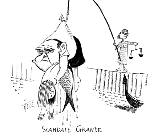 Cartoon: Scandale Grande (medium) by tiede tagged skandal,justiz,berlusconi,silvio berlusconi,justiz,sex,skandal,silvio,berlusconi