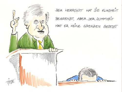 Cartoon: Seehofer über Klugheit (medium) by tiede tagged seehofer,csu,klugheit,guttenberg,rücktritt,plagiat,horst seehofer,klugheit,csu,guttenberg,rücktritt,plagiat,horst,seehofer