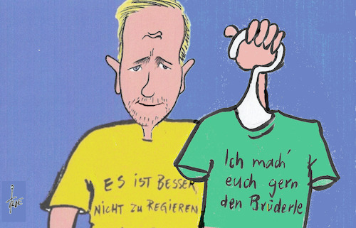 Cartoon: Teuteberg (medium) by tiede tagged lindner,teuteberg,fauxpas,brüderle,fdp,tiede,cartoon,karikatur,lindner,teuteberg,fauxpas,brüderle,fdp,tiede,cartoon,karikatur