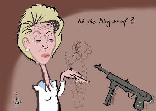 Cartoon: von der Leyen (medium) by tiede tagged von,der,leyen,bundeswehr,franco,illkirch,tiede,cartoon,karikatur,von,der,leyen,bundeswehr,franco,illkirch,tiede,cartoon,karikatur