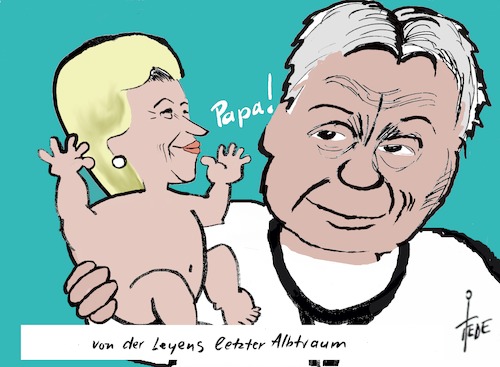 Cartoon: von der Leyen (medium) by tiede tagged von,der,leyen,eu,kommissionspräsidentin,orban,tiede,cartoon,karikatur,von,der,leyen,eu,kommissionspräsidentin,tiede,cartoon,karikatur