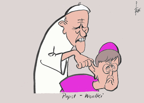 Cartoon: Woelki (medium) by tiede tagged woelki,papst,rom,missbrauch,tiede,cartoon,karikatur,wolki,papst,rom,missbrauch,tiede,cartoon,karikatur