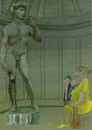 Cartoon: Adelheid hat eine Dauerkarte (small) by tiede tagged david,michelangelo,academia,di,belle,arti,florenz,skulptur,marmor,cartoon,tiedemann,tiede