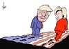 Cartoon: Clinton -  Trump (small) by tiede tagged hillary clinton donald trump usa tiede tiedemann cartoon karikatur