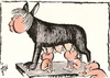 Cartoon: European breastfeeding (small) by tiede tagged euro,crisis,debt,merkel,spain,greece,kapitol,wölfin,romulus,remus,rom,europe,moodys,tiede,joachim,tiedemann,cartoon,karikatur