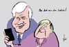 Cartoon: Merkel-Selfie (small) by tiede tagged angela,merkel,horst,seehofer,cdu,csu,asyl,flüchtlinge,tiede,cartoon,karikatur