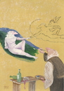 Cartoon: Stop drinking. Michelangelo! (small) by tiede tagged michelangelo erschaffung adam alkohol sixtinische kapelle