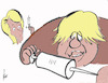 Cartoon: Ursula versus Boris (small) by tiede tagged leyen,eu,boris,johnson,impfstoff,tiede,cartoon,karikatur