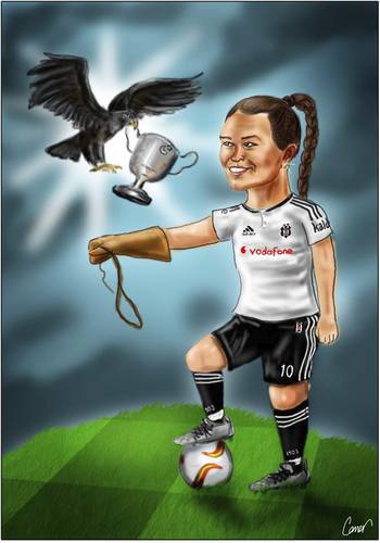 Cartoon: Gizem Gönültas (medium) by Caner Demircan tagged women,football,team,besiktas