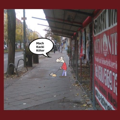 Cartoon: Mann mit Hund (medium) by michaskarikaturen tagged collage,hunde,in,berlin