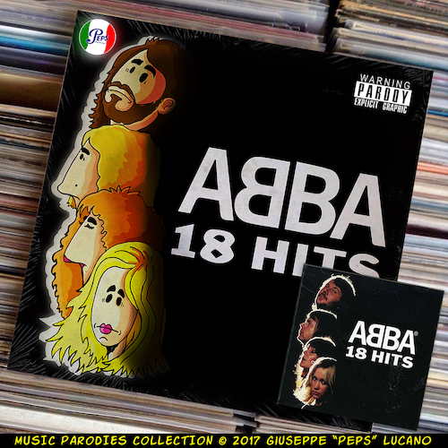 Cartoon: Abba - 18 Hits (medium) by Peps tagged abba,18,hits