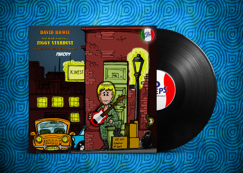 Cartoon: David Bowie - Ziggy Stardust (medium) by Peps tagged davidbowie,ziggystardust,glamrock,music