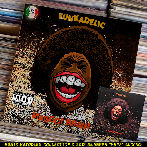 Cartoon: Funkadelic - Maggot Brain (medium) by Peps tagged funkadelic,maggot,brain