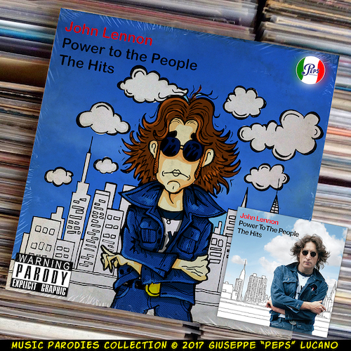 Cartoon: John Lennon - Power to the Peopl (medium) by Peps tagged john,lennon,power,to,the,people,hits