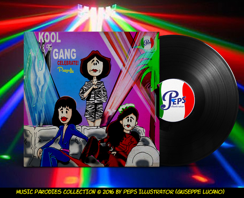 Cartoon: Kool And the Gang Celebrate (medium) by Peps tagged kool,gang,disco,music,funk,celebrate,discoteque,cartoon,sexy,woman,caricature