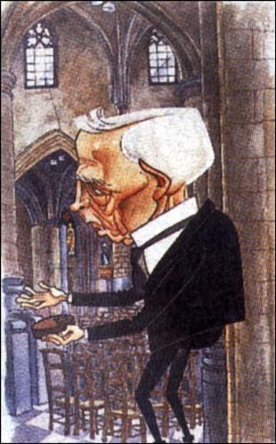 Cartoon: the churchwarden (medium) by Stef 1931-1995 tagged churchwarden,sexton,sacristan,küster,mesner,kirchendiener,koster