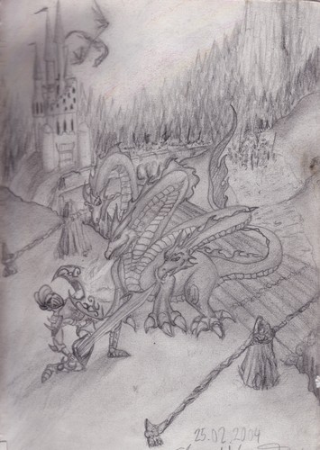 Cartoon: drachen kampf (medium) by airedi tagged kampf,drachen