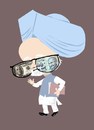 Cartoon: carricature Dr.Manmohan singh (small) by shyamjagota tagged indian cartoonist shyam jagota