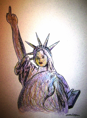 Cartoon: America (medium) by Zlatko Iv tagged trump,zölle,eu,eierkrise,usa,danke,herz,victory,irl,neu,bussines,america