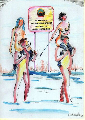 Cartoon: Balkanpolizei (medium) by Zlatko Iv tagged europe,stern,blitz,neu,danke,hertz,baby,engel,migrant,travel,border,balkan,borders,exit,family,order,world,politic,kulture,flag,wind,polizei,eros,erotiche,fitness