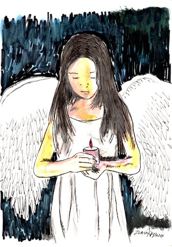 Cartoon: Easter engel (medium) by Zlatko Iv tagged easter,angel,stern,liebe,kunst,kosmos,astro,magic