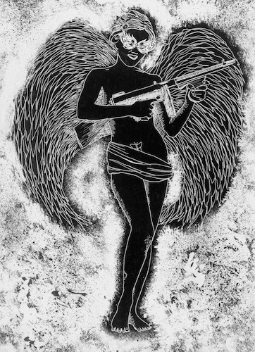 Cartoon: Engel (medium) by Zlatko Iv tagged armored,warrior,woman,gender,circus,book,kinder,freedom,neu,europe,poster,arte,kunst,eros,erotiche,resistance,engel