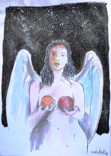 Cartoon: Eve (medium) by Zlatko Iv tagged apfel,danke,neu,ecology,climate,fashion,women,herts