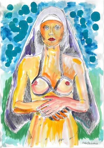 Cartoon: Gebet (medium) by Zlatko Iv tagged feminism,gender,kunst,circus,love,danke,special,selfie,facebook,instagram,retro,art
