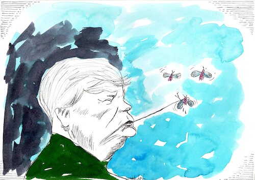 Cartoon: Kämpfer (medium) by Zlatko Iv tagged kriegsheld,hero,hertz,danke,usa,american,trump,fake,neu,geschichte,democracy