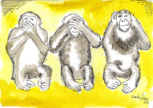 Cartoon: Trump Bizzy school (medium) by Zlatko Iv tagged natur,monkey,kultur,zusammen