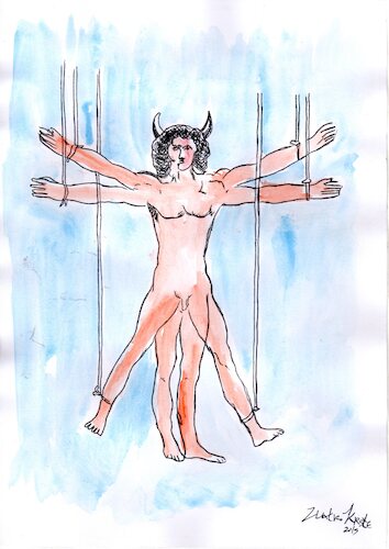 Cartoon: Lucifer (medium) by Zlatko Iv tagged mirionete,hell,homo,gender,naturist,zirkus,nude