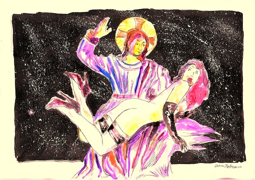 Cartoon: Perfekt arbeiten (medium) by Zlatko Iv tagged baby,hinter,herz,hinauf,pink,love,gender,frends,hertz,arbeiten,dank,bible,religie,herr