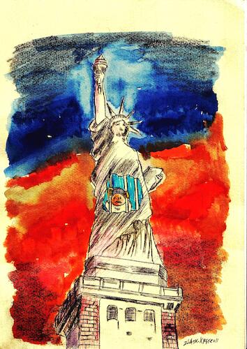 Cartoon: Persona Non Grata (medium) by Zlatko Iv tagged america,person,zentrum,mania,freedom,punkt,preis,qual,metropole,heroes