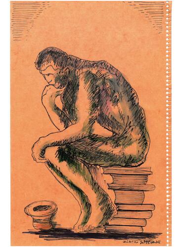 Cartoon: Singl (medium) by Zlatko Iv tagged book,filosophy,art,culture
