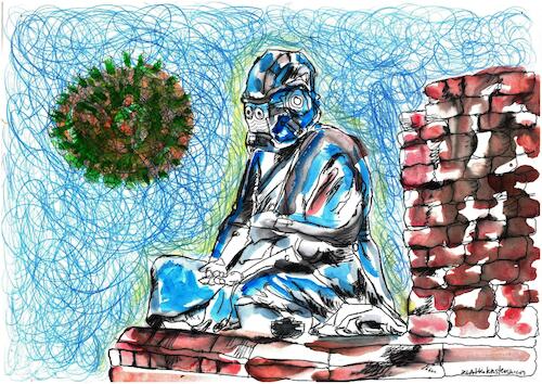 Cartoon: Star Wars Pandemonium (medium) by Zlatko Iv tagged yoga,pandemia,covid,doktor,meditation,danke,zirkus,kosmos,astro,art,starwars