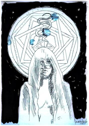 Cartoon: Tarot 21 (medium) by Zlatko Iv tagged esoteria,magic,tarot,arte,love,danke,hypnose