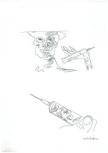 Cartoon: Drugs inter (medium) by Zlatko Iv tagged gothiic,danke,blitz,arte,kunst,love,hertz,climate,dream,fetish,erotica,circus