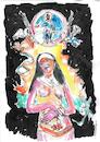 Cartoon: Äbtissin (small) by Zlatko Iv tagged feminism,gender,kunst,circus,love,danke,special,selfie,facebook,instagram,tarot,carte,catedral,nunes,äbtissin,bible